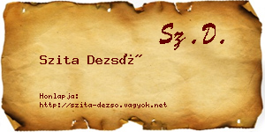 Szita Dezső névjegykártya